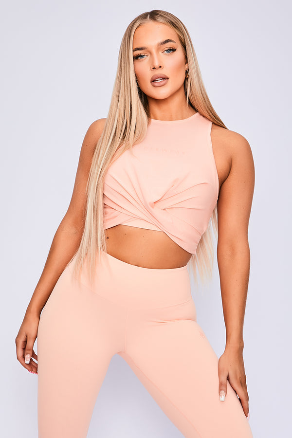 Ryderwear Peach Adapt Twist Cropped Tank