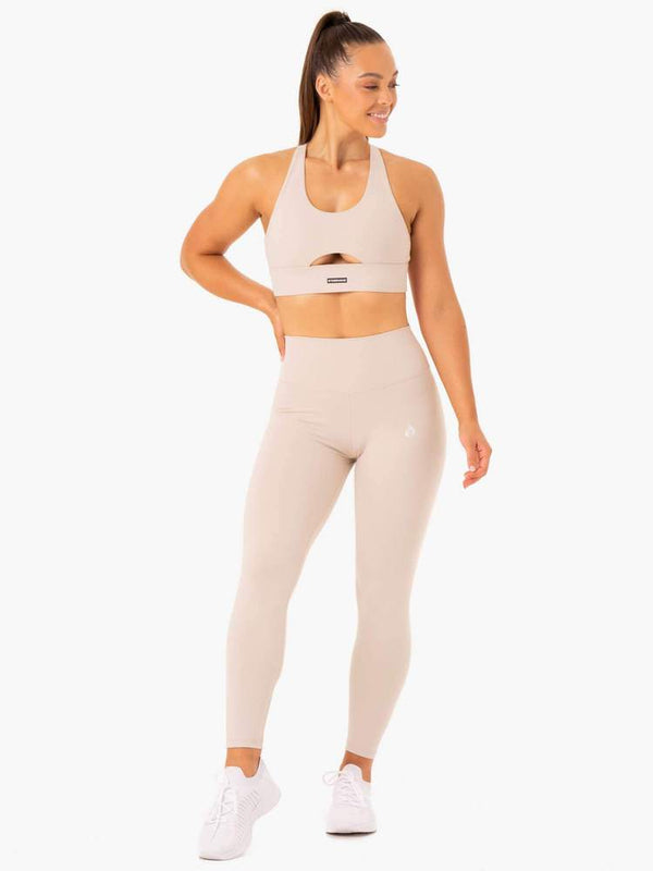 Ryderwear Beige Mushroom Base Full Length High Waisted Leggings