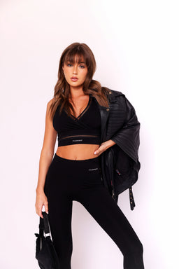 Crossover Black Onyx Sports Bra Crop Top