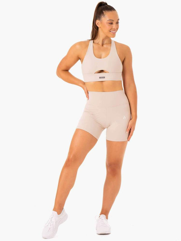 Ryderwear Beige Mushroom Base High Waisted Shorts