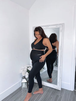 ItLooksFit Maternity Black Ultra High-Rise Leggings Tights