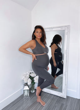 ItLooksFit Maternity Charcoal Ultra High-Rise Leggings Tights