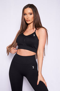 V3 Black Define Seamless Scrunch Sports Bra