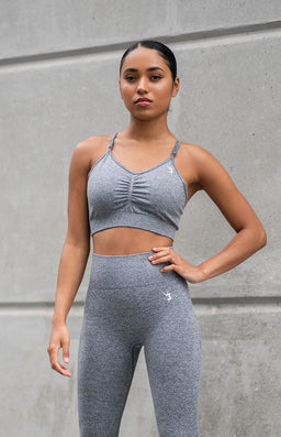 V3 Grey Marl Define Seamless Scrunch Sports Bra
