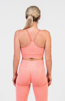 V3 Peach Marl Define Seamless Scrunch Sports Bra