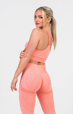 V3 Peach Marl Define Seamless Scrunch Sports Bra
