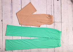 Essentials Nude Set Ribbed Round Neck Crop Top & Drawstring Wide Leg Pants Co-ord