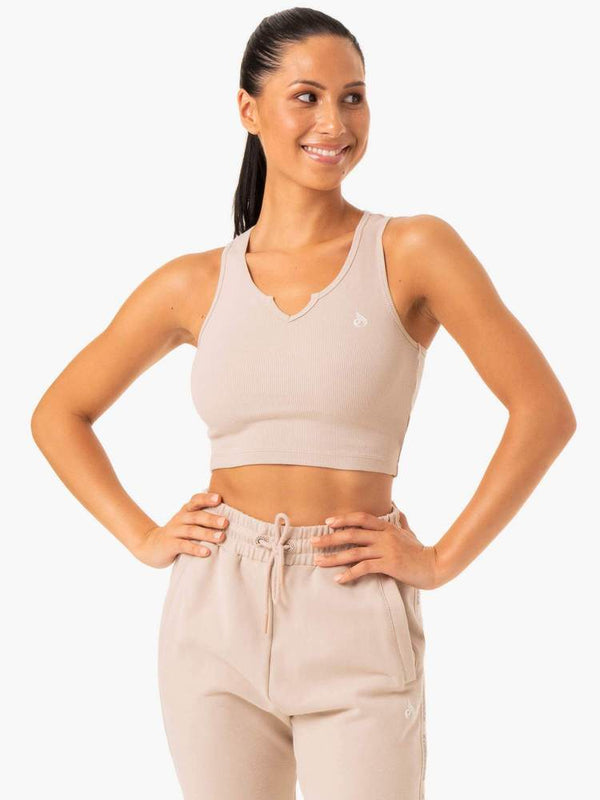 Ryderwear Beige Mushroom Base V Split Tank