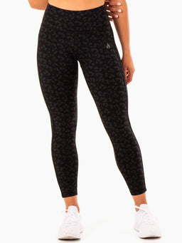 Ryderwear Black Leopard Evolution High Waisted Scrunch Leggings