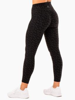 Ryderwear Black Leopard Evolution High Waisted Scrunch Leggings
