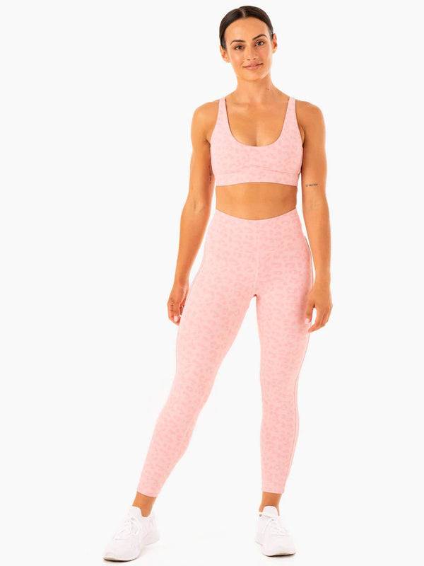 Ryderwear Pink Leopard Evolution High Waisted Scrunch Leggings