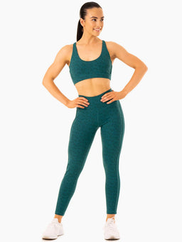 Ryderwear Teal Leopard Evolution High Waisted Scrunch Leggings