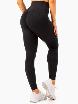 Ryderwear Black Honeycomb Scrunch Seamless Leggings