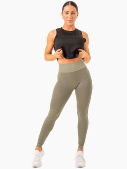 Ryderwear Khaki Honeycomb Scrunch Seamless Leggings