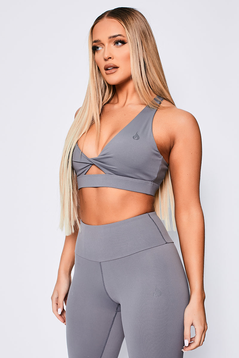 Ryderwear Grey Adapt Twist Sports Bra