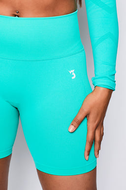 V3 Teal Define Seamless Scrunch Shorts