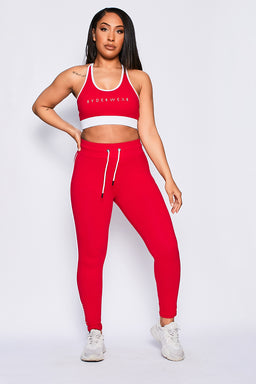 Ryderwear Red High Waisted Track Leggings