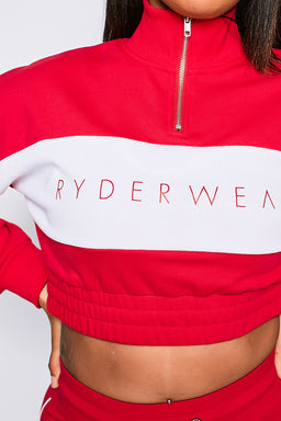 Ryderwear Red Cropped Track Jumper