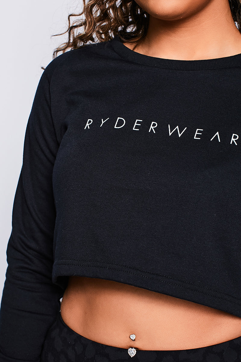 Ryderwear Black Staples Cropped Sweater