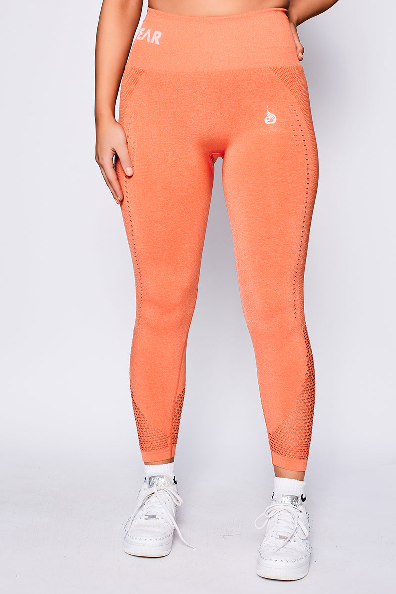 Ryderwear Orange Marl Seamless Staples Leggings