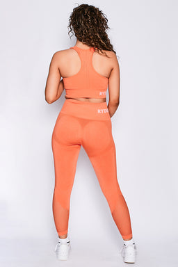 Ryderwear Orange Marl Seamless Staples Leggings