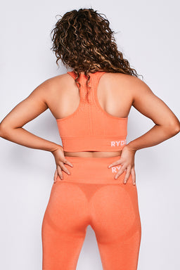 Ryderwear Orange Marl Seamless Staples Sports Bra