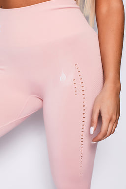 Ryderwear Baby Pink Marl Seamless Staples Leggings