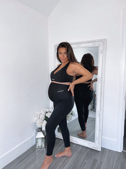 ItLooksFit Maternity Black Ultra High-Rise Leggings Tights