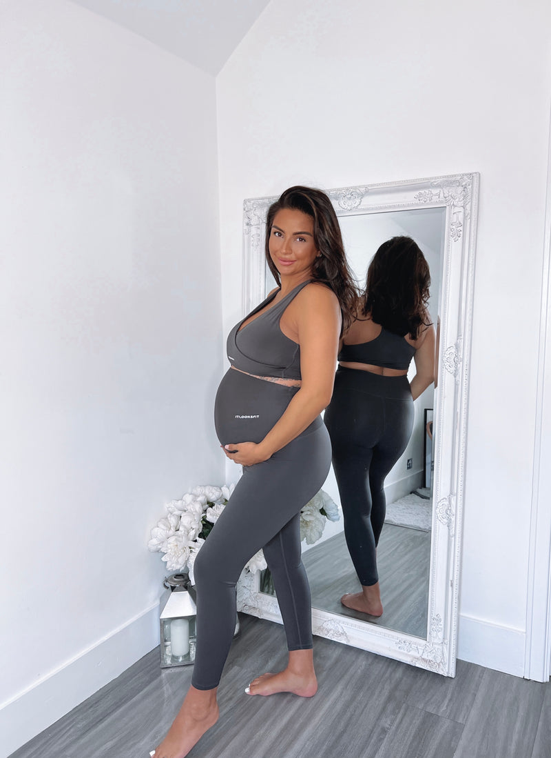 ItLooksFit Maternity Charcoal Ultra High-Rise Leggings Tights