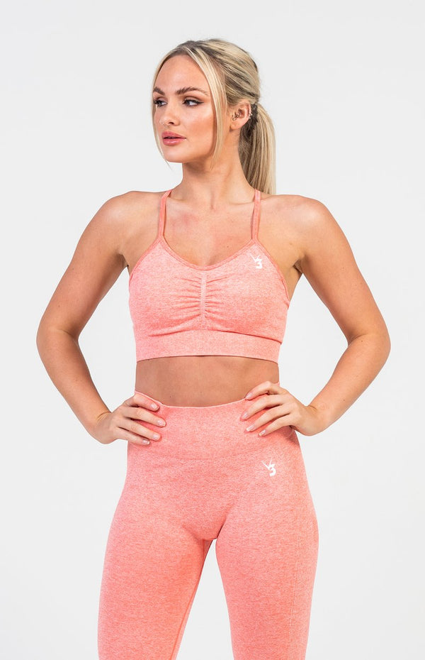 Gymshark Ombre Seamless Peach Coral Leggings and or Crop Top New