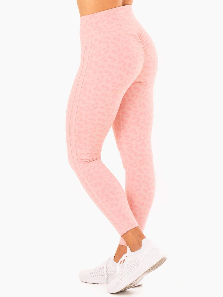 Ryderwear Pink Leopard Evolution High Waisted Scrunch Leggings – IT LOOKS  FIT