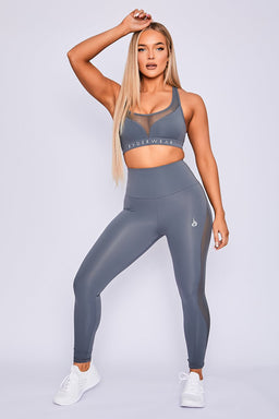 Ryderwear Charcoal Hype High Waisted Mesh Leggings